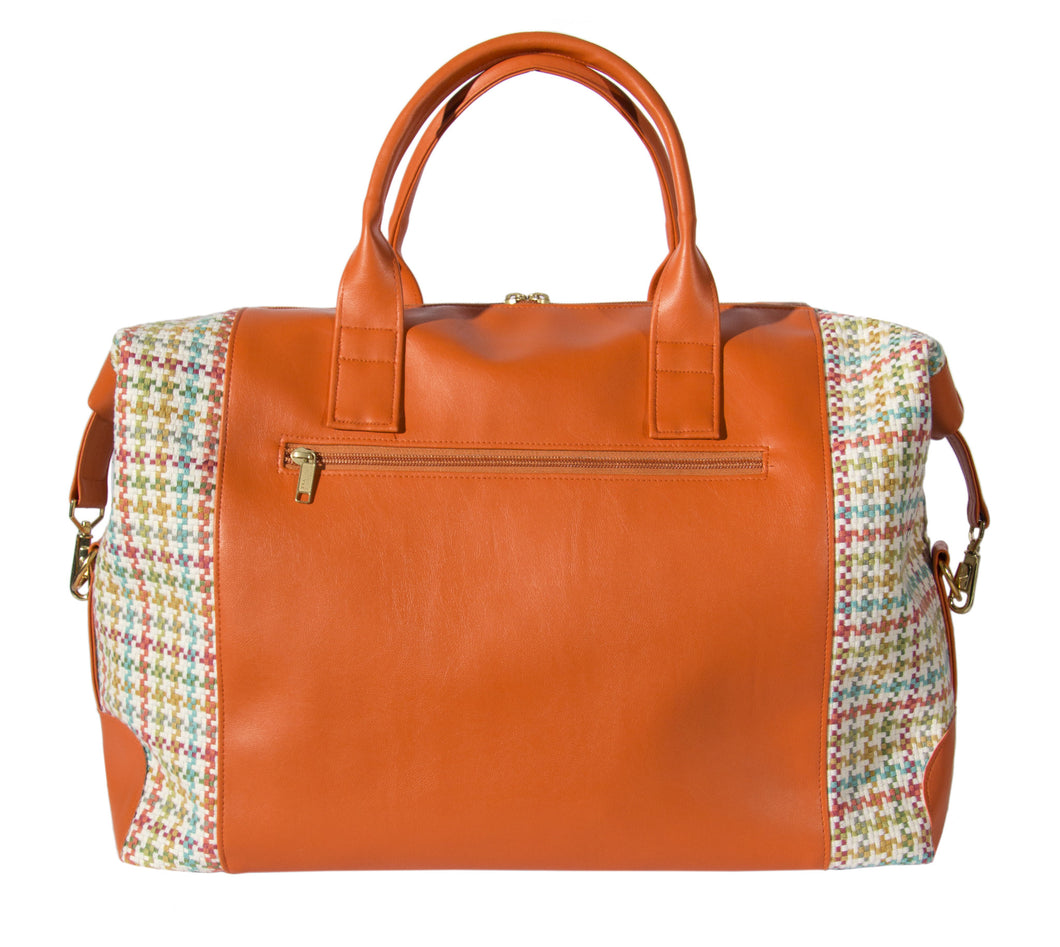 L1014-3125 Duffle Expandable Chi Chi Coral Spacious Weekender Tote Double Straps and Expandable Sides Lined in a Durable Waterproof Denier Lining Part of  Travel and Cosmetic Bags Collection