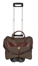 Load image into Gallery viewer, L1023-3038 Grande Cargo Rioja Stone trimmed w Authentic Leather. Spacious Weekender Tote Double Straps and Adjustable Shoulder Strap. Part of the Unbridled Passion, Travel and Cosmetic Bags Collection 16&quot;x16&quot;x8&quot;
