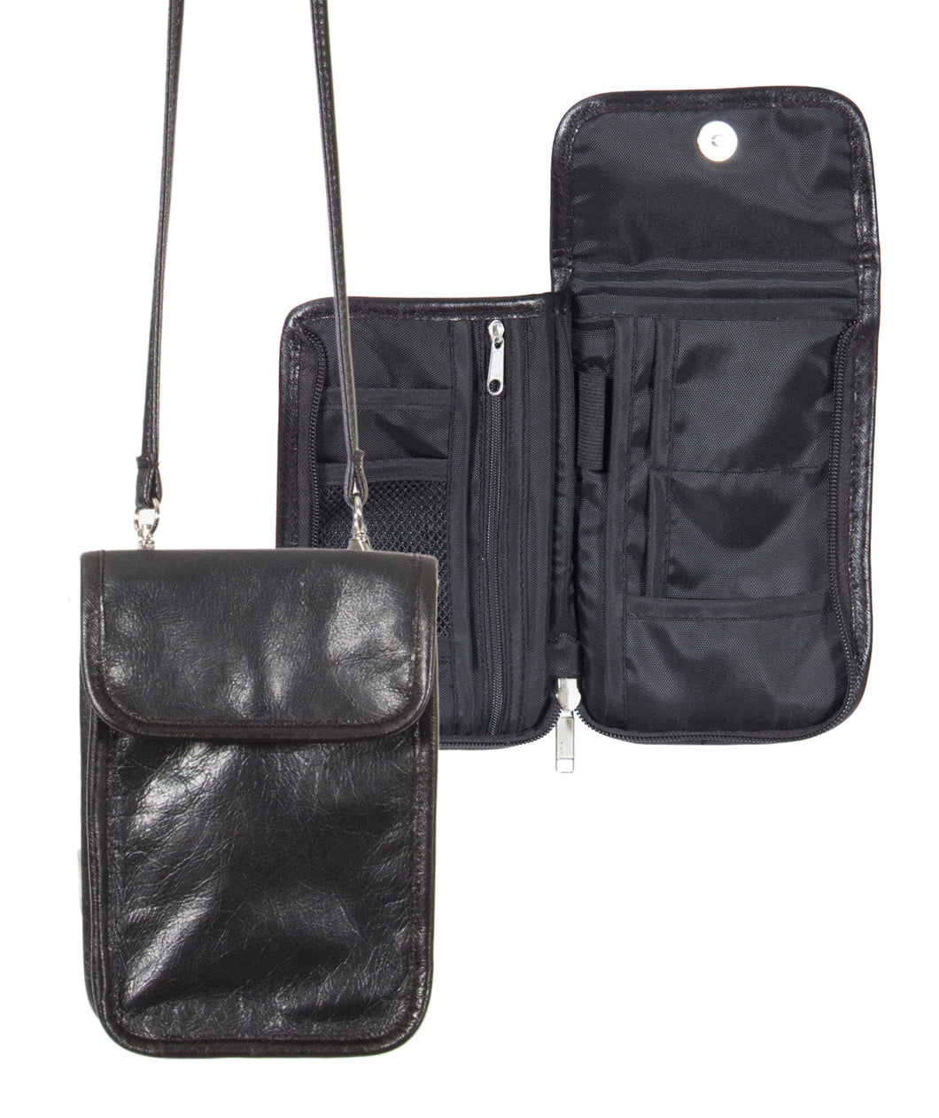 L1036-13 ID Traveller in an Authentic Black Leather. Part of The On the Tee Vintage Golf Collection and Cosmetic and Travel, Vintage Canadiana, and Totes Collections 5.5