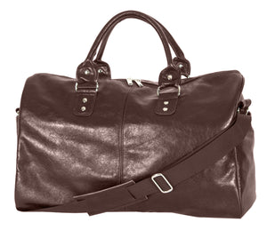 L1038-12 Borough Bag in an Authentic Old World Deep Chestnut Brown Leather. Part of The On the Tee Vintage Golf Collection and Cosmetic and Travel, Vintage Canadiana, and Totes Collections 18"x12"x8"