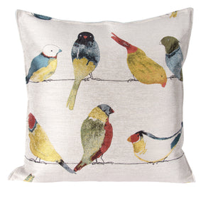 L647-3054 22"x22" Pillow Early Bird Multi Flanged with Zipper, Feather Insert reverse to coordinating Solid part of Home Trends and Comforts Collections