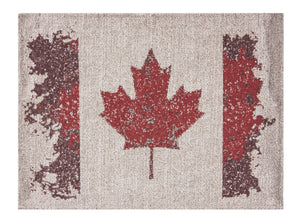 L705-CANAD 13"x17" Vintage Canada Flag Image printed on this Rectangular Placemat part of The Vintage Canadiana Collection