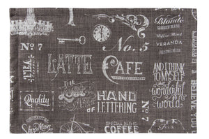 L705-CHALK 13"x18" Printed Chalk White on Grey on this Rectangular Placemat, for The Chalkboard Collection