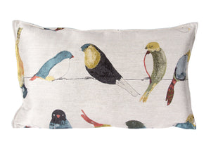 L954-3054 16"x26" Pillow Early Bird Multi Flanged with Zipper, Feather Insert reverse to coordinating Solid part of Home Trends and Comforts Collections